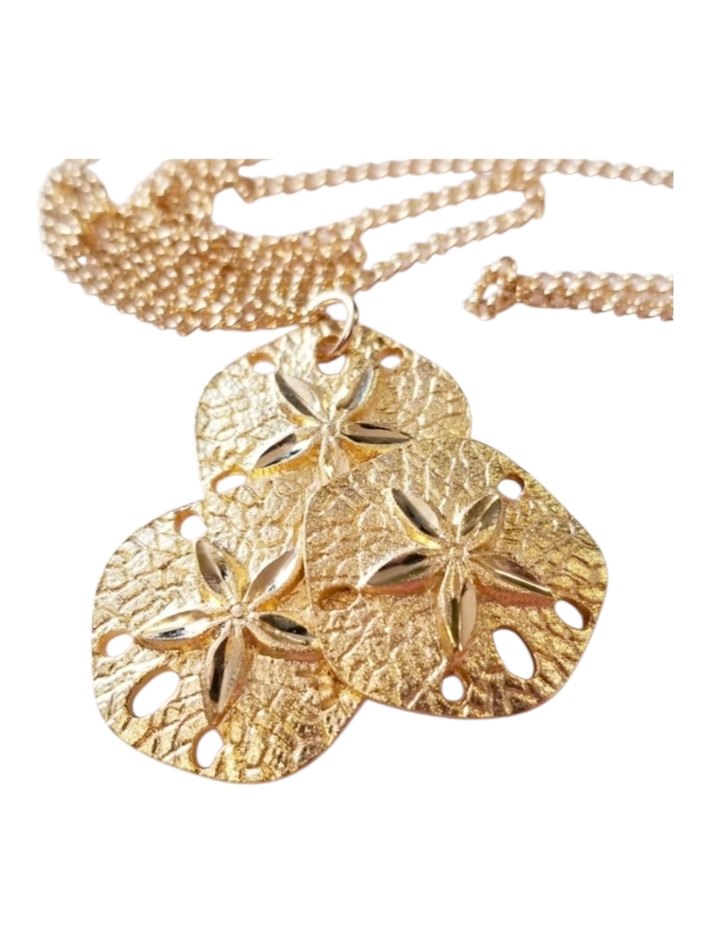 Golden Sand Dollar Cluster Necklace